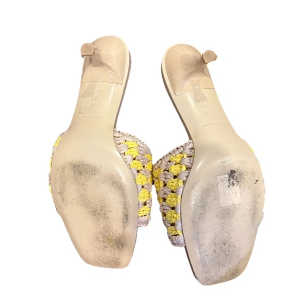 TORY BURCH Crochet  Raffia Kitten Heel in pancake/calendula Size 6 - Picture 4 of 5